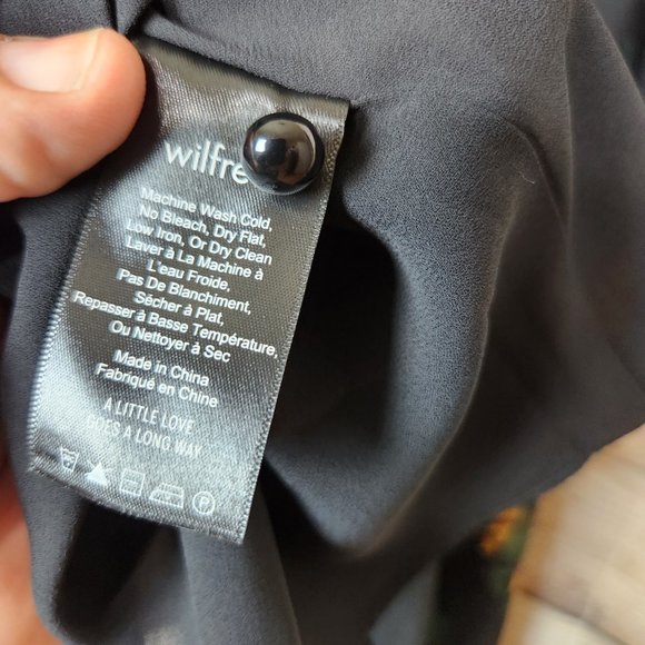 Aritzia Wilfred Womens Button Long Sleeve Black Floral Dress Size 8 - Picture 12 of 13